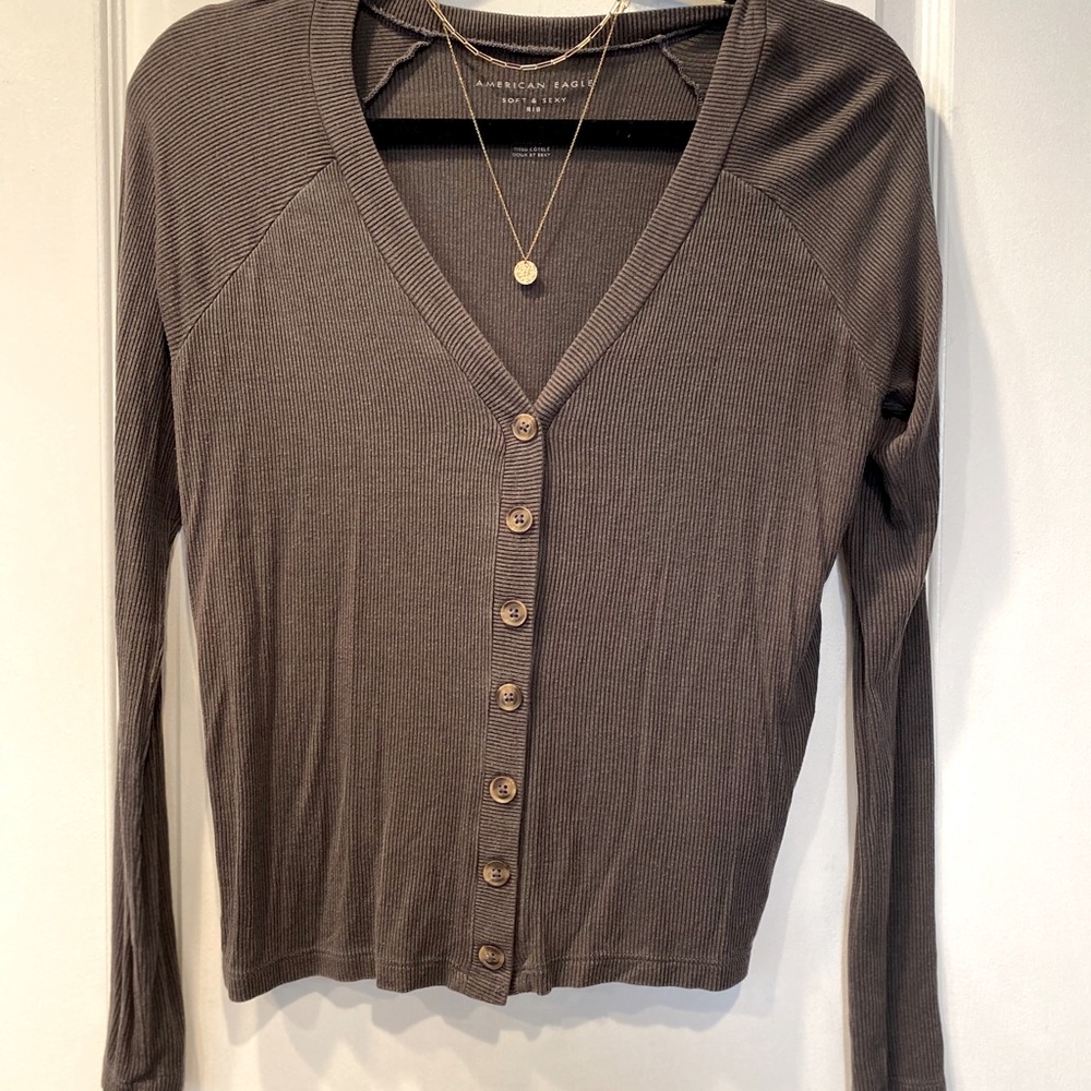 Button up ribbed shirt